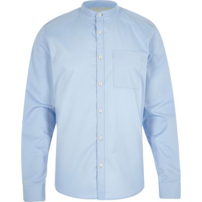 Light blue long sleeve grandad shirt